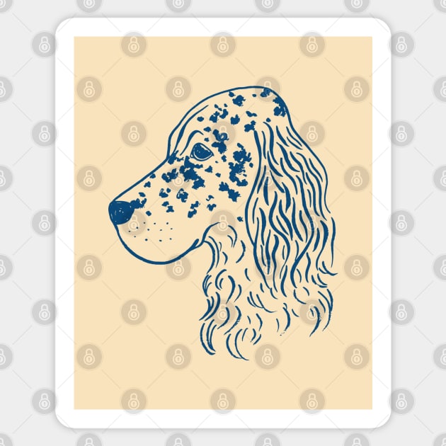 English Setter (Beige and Navy) Sticker by illucalliart